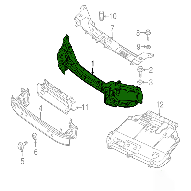 Womala Front Radiator Support OE 31335263 Front End Frame for Auto Parts S40 V50 C30